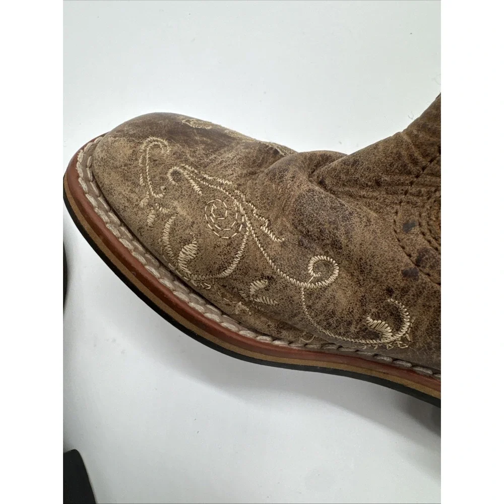 Smoky Mountain Western Boots Square Toe Brown Little Girls Youth Size 11